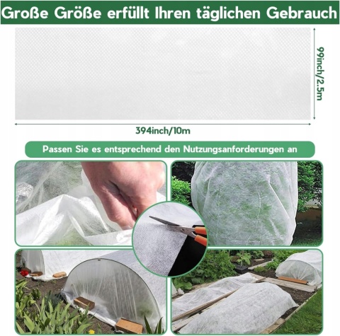 Agrowłóknina kaptury ochronne biały 2 x 5 cm 35 g/m²