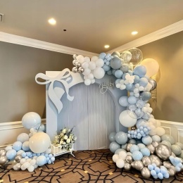 Balony Dekoracja Świąteczna Uniwersalna z konfetti 30cm Niebieskie 50szt