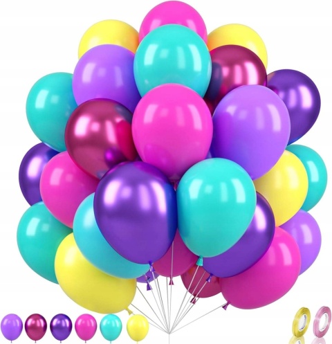Balony Lateksowe Uniwersalne czerwony żółty zielony 60 szt 30 cm