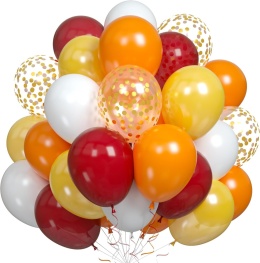 Balony dekoracyjne na imprezę jesienne z konfetti zestaw