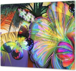 Deska kuchenna do krojenia antypoślizgowa hartowane szkło 60x52cm Motyl