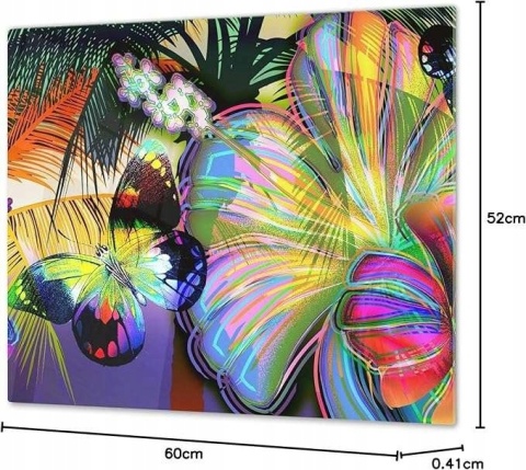 Deska kuchenna do krojenia antypoślizgowa hartowane szkło 60x52cm Motyl