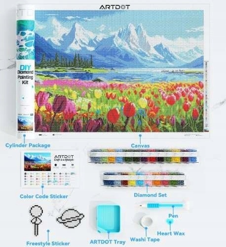 Haft Diamentowy malowanie diamentami 5D diamond painting Pejzaż 35x50 cm