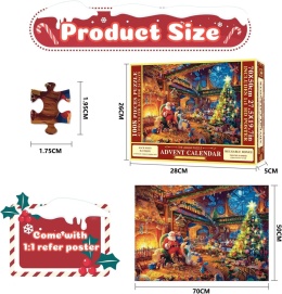 Kalendarz Adwentowy Puzzle Świąteczne Boże Narodzenie 1008 Elementów 24 Dni