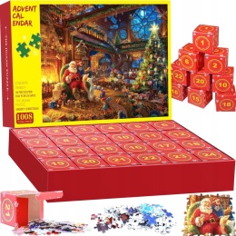 Kalendarz adwentowy puzzle świąteczne Boże Narodzenie 1008 elementów 24dni