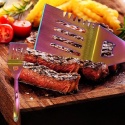 Łopatka Szpatułka Kuchenna Metalowa do grilla z Otworami Tęczowa 37,50cm