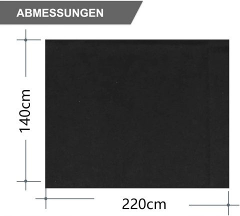 Obrus na stół materiałowy czarny zmywalny prostokątny 140x220 cm