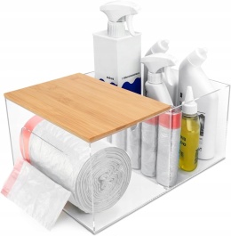 Organizer łazienkowy na worki na śmieci z przykrywką akrylowy 27x38cm