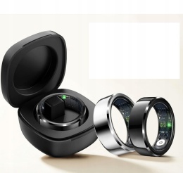 PIERŚCIEŃ FITNESS SMART RINGS WODOODPORNY SREBRNY ROZMIAR 9