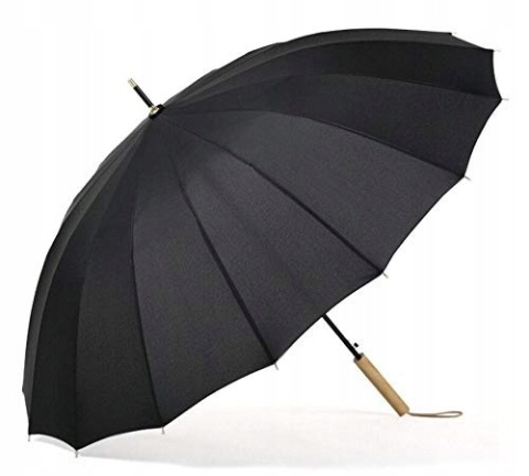 Parasol automatyczny z 16 żebrami duży klasyczny elegancki kolor czarny