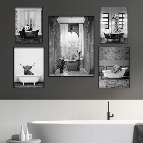 Plakat na ścianę Dekoracja na płótnie 40x60cm Czarno-biały