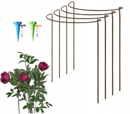 Podpory do Kwiatów Wspornik Łodyg z nawadniaczem Metal 50cm 4.50x27cm 4szt