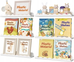 Półki ścienne Wiszące Plastikowe w Stylu nowoczesnym Zestaw 6szt Biały