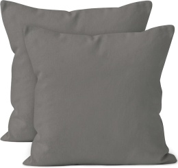 Poszewki na poduszki bawełniane kwadratowe 60 x 60 cm na zamek szare 2szt
