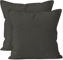 Poszewki na poduszki dekoracyjne lniane czarne 60x60 cm 2szt