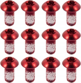 Śruby tarczy hamulcowej roweru M5x10mm Kolor czerwony Zestaw 12szt