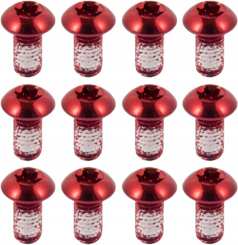 Śruby tarczy hamulcowej roweru M5x10mm Kolor czerwony Zestaw 12szt