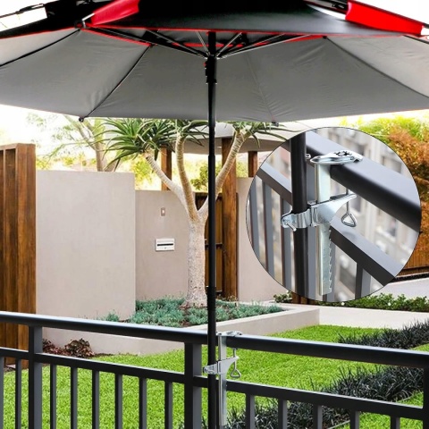 Stojak na parasol ogrodowy przenośny do balustrad stołów 0-20 cm