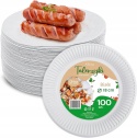 Talerze papierowe jednorazowe ekologiczne biodegradowalne 18cm 100szt