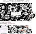 Tapeta samoprzylepna 44,5 cmx 7m wodoodporna vintage w kwiaty czarno biała
