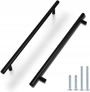 Uchwyt klamka do mebli drzwi czarny 256mm otwory środkowe/320mm