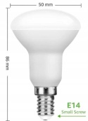 Żarówka LED E14 R50 6W 3000K ciepła biel kąt wiązki 120 stopni 3 sztuki