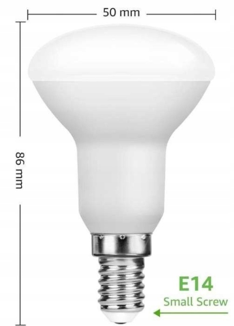 Żarówka LED E14 R50 6W 3000K ciepła biel kąt wiązki 120 stopni 3 sztuki