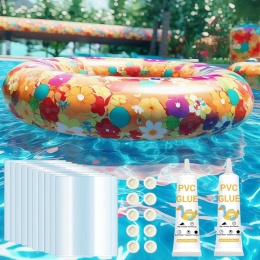 Zestaw naprawczy łatki do naprawy basenu pontonu 2szt Klej PVC 120ml