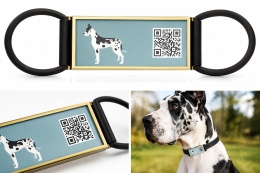 Adresówka Identyfikator Prostokątny Dla Psa Kod QR Niebieski 58 x 23 mm 25g