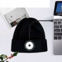 Czapka zimowa ze wbudowaną latarką LED 4 tryby USB Zestaw 4 szt Czarny M
