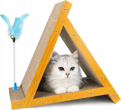 Drapak dla kota 3 dwustronne strony 44x24 cm Zabawki z patyczkami