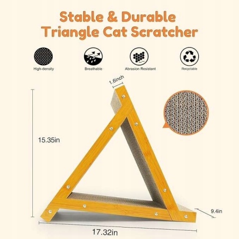 Drapak dla kota 3 dwustronne strony 44x24 cm Zabawki z patyczkami