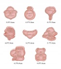 Foremki do ciastek 3D na walentynki plastikowe zestaw 8 szt dla zakochanych