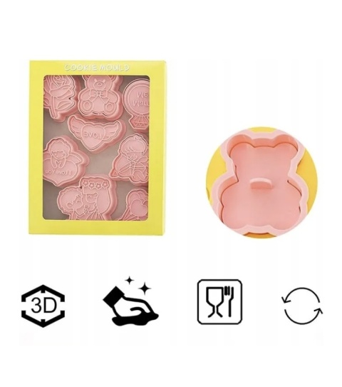 Foremki do ciastek 3D na walentynki plastikowe zestaw 8 szt dla zakochanych