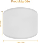 Klosz abażur do lampy z płótna uniwersalny biały 32 x 20 cm zestaw 2 szt