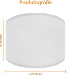 Klosz abażur do lampy z płótna uniwersalny biały 32 x 20 cm zestaw 2 szt
