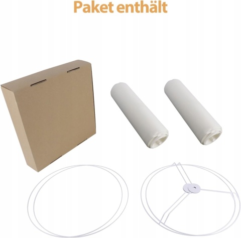 Klosz abażur do lampy z płótna uniwersalny biały 32 x 20 cm zestaw 2 szt