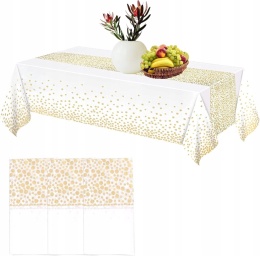 Obrusy Obrus Jednorazowy Wodoodporny w Kropki 137x274cm Zestaw 3szt