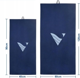 Ręcznik z mikrofibry Sportowy Zestaw 2 szt 120x60 i 90x40cm Kolor granatowy