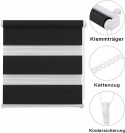 Roleta okienna dzień i noc z napinaczem bez wiercenia czarno-białe 60x150cm