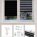 Roleta okienna dzień i noc z napinaczem bez wiercenia czarno-białe 60x150cm