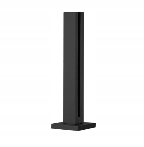 Słupek końcowy balustrady szklanej stal nierdzewna 65x10x10cm czarny mat