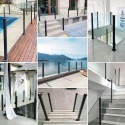 Słupek końcowy balustrady szklanej stal nierdzewna 65x10x10cm czarny mat