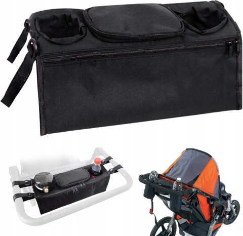 Torba do wózka dziecięcego organizer na kubki materiałowy 37x10,5cm