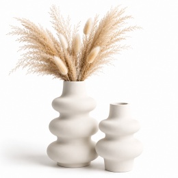 Wazony ceramiczne dekoracyjne zestaw 2szt białe styl skandynawski boho loft