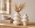 Wazony ceramiczne dekoracyjne zestaw 2szt białe styl skandynawski boho loft