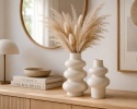 Wazony ceramiczne dekoracyjne zestaw 2szt białe styl skandynawski boho loft
