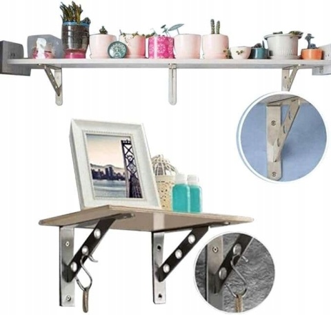 Wsporniki do półek metalowe ze stali podpórki kątowe 250x150 cm 2szt
