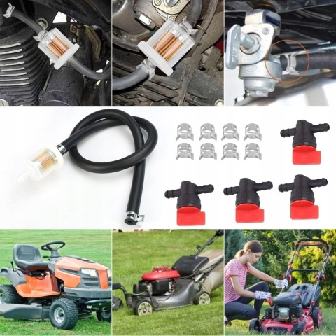 Zawór odcinający paliwo z rurą 30cm Filtry zaciski do Briggs&Stratton