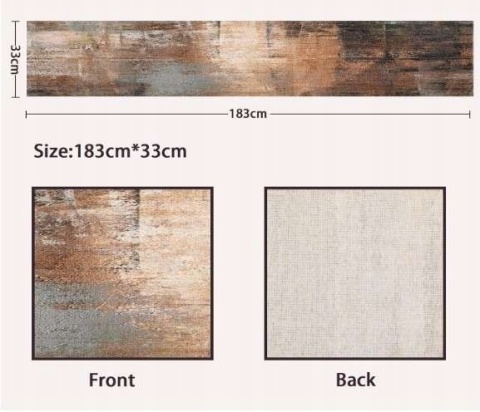 Bieżnik na stół lniany obrus dekoracja vintage brązowa 33 x 183 cm
